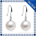 AAA 9-10MM elegant 925 sterling silver 9-10 round pearl drop earrings PE039
